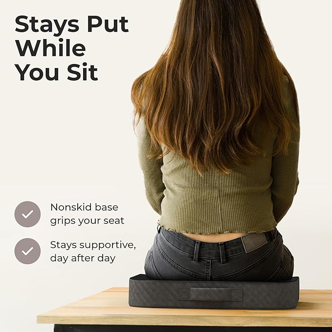 Kölbs Extra Large Seat Cushion, Stylish Plush Velvet Cover, X-Large Memory Foam for Office Chair, Floor Pillow, Cushion Back Pain Coccyx Pain Relief, Carry Handle (Extra Large)