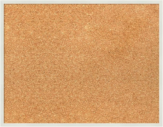 Amanti Art Natural Cork Board for Wall, 15x19 Vision Board with White Frame, Small Corkboard Office Decor for Home Organization, Modern Corkboard Pinboard to Display Items for Home Organization in