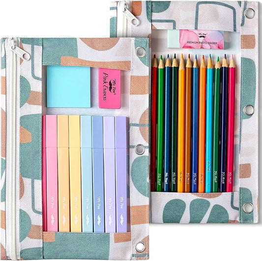 Mr. Pen- Pencil Pouch, 2Pack, Pencil Pouches, Pencil Pouch for 3 Ring Binder Pencil Pouch, Pencil Cases, Pencil Case for Binder Pouch, Zipper Pencil Pouch, 3 Ring Binder Pouch, Pencil Bags with Zipper