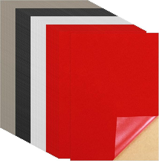 40 PCS Self Adhesive Felt Sheets, Multi-Color Flocking Fabric Soft DIY Velvet Sticky Felt with Adhesive Backing for Art Craft Sewing Making Jewelry Box and Drawer Liner (11.7" x 8.3")