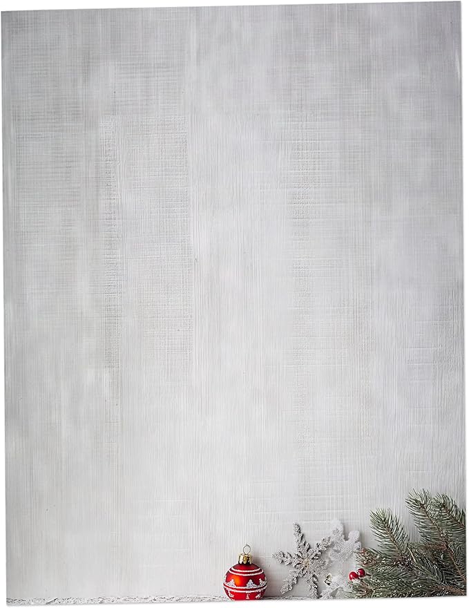 Wood & Pine Christmas Stationary Paper 8.5 x 11-60 Sheets Holiday Letter Paper