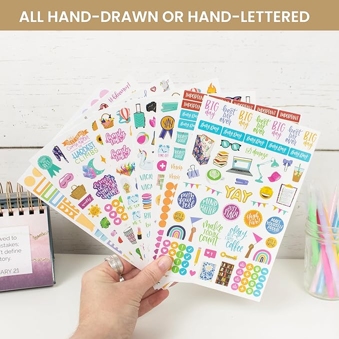 Bloom daily planners Newly Improved Classic Planner Sticker Sheets - Variety Sticker Pack for Decorating, Planning, Scrapbooking, etc. - 708 Stickers Per Pack!