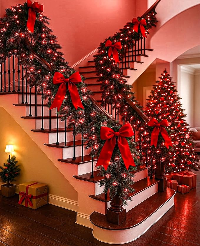 197FT 600 LED Christmas Lights Outdoor, Plug in Christmas Tree Lights 8 Modes, Waterproof String Twinkle Lights for Indoor Room Patio Yard Fence Party Wedding Holiday Decorations, Red