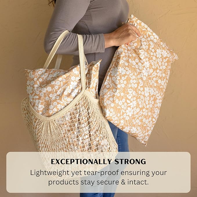 Poly Mailers 14.5x19 Inch 50 Pack Extra-Large Shipping Bags Strong Thick Mailing Envelopes | Self Sealing Adhesive | Waterproof & Tear Proof | Small Business Packaging for Clothing - Floral Dusty Pink