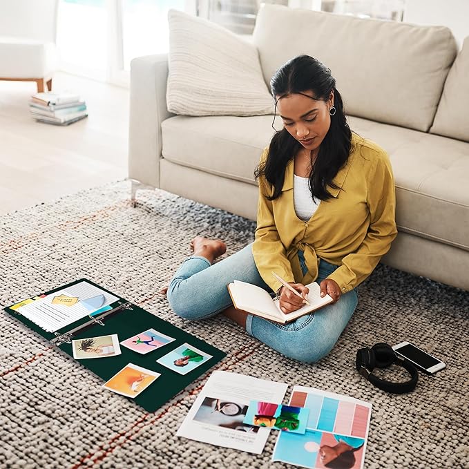 Samsill Durable 1.5 Inch Binder, Made in The USA, D Ring Binder, Customizable Clear View Cover, Green, Holds 350 Pages