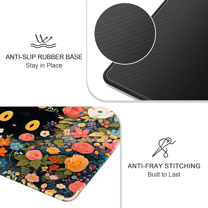 Auhoahsil Mouse Pad, 12 x 10 in Marble Theme Computer Mouse Pad for Desk, Premium-Textured Non-Slip Rubber Stitched Edges Waterproof Square Mouse Mat for Gaming Work Wireless Mice, Blue