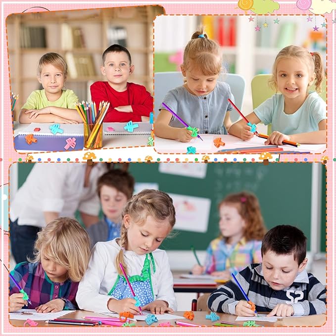 SANNIX 16 PCS Pencil Grips for Kids & Adults - Handwriting Aid Tool with Grip Posture Correction