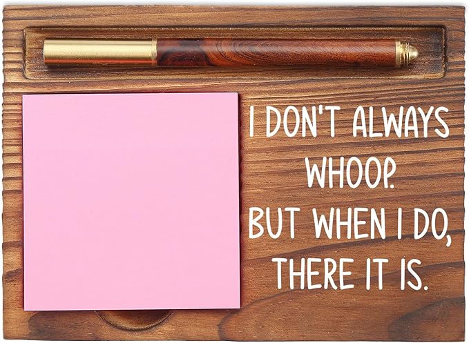 Funny Whoop Sticky Note Holder, Quirky Desk Organizer, Humor Office Gift for Coworkers, Friends, Bosses, Self-Stick Note Pad Holders EDP128
