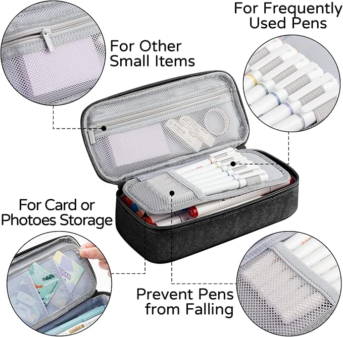 WEMATE Pencil Case, Large Storage Organizer for Stationery, Back - to - School Essential, Teacher Must - have, Big Pencil Pouch, Marker Case School Supplies for College & High School