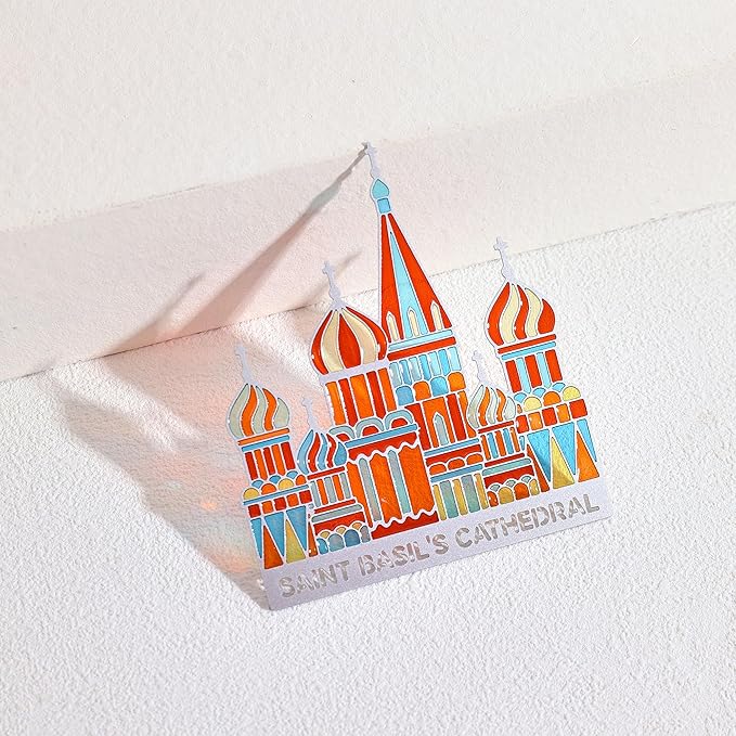Metal Bookmarks with Transparent Design - Saint Basil's Cathedral Book Mark for Readers, Aesthetic Book Markers for Kids, Teens, Teachers, Students, Gifts for Book Lovers, Writers, Reading Women & Men