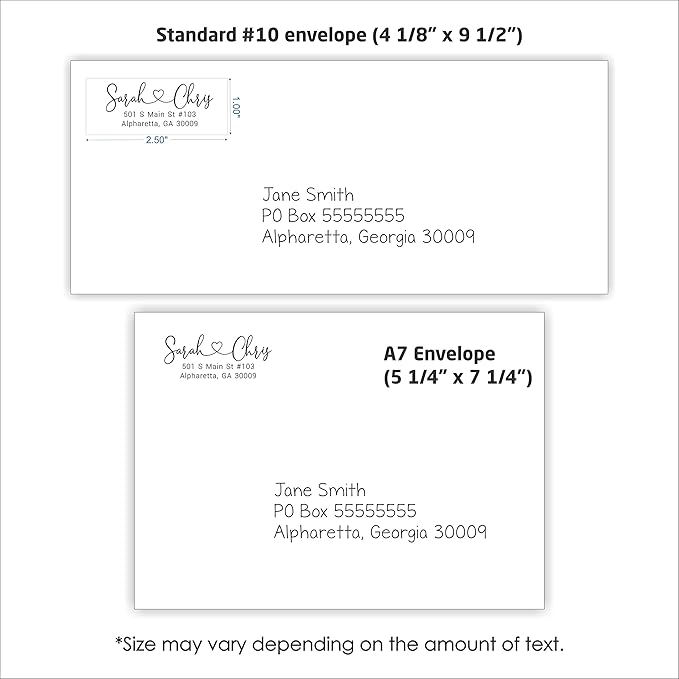 Address Stamp - Personalized Self Inking Return Address Stamper - Black Ink - Custom Wedding Stamp for Invitation Envelopes