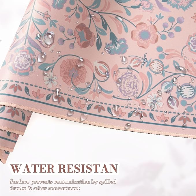 iCasso Desk Mat for Keyboard and Mouse, Large Mouse Pad, Desk Pad Mat, Anti-Slip Big Mousepad with Stitched Edges for Computer Desktop(Peach Pink)