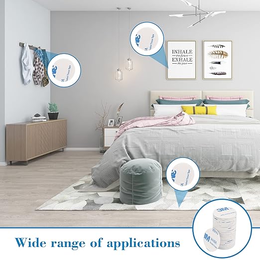 100Pieces 3m Double Sided Foam Tape Round Strong Pad,25 × 25mm Heavy Duty Mounting Tape,Idea for Photo Album Walls, Hooks, Small Mirrors, Office Decor.