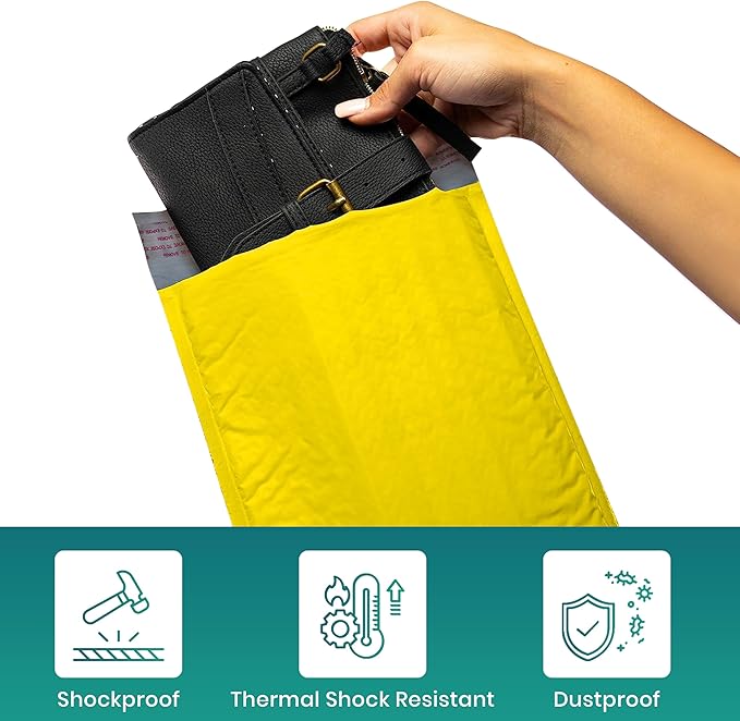 Levex - #0 6" x 10" [5 Pack] Yellow Poly Bubble Mailers, Padded Envelope Mailers, Packing Envelope & Mailing Bags for Shipping