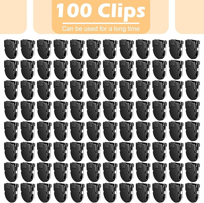 100 Pcs Cubicle Clips Fabric Panel Cubicle Accessories Fabric Partition Panel Wall Clip Office Photos Wall for Notes Memos Standard Size, 40-Sheet Capacity (Black)