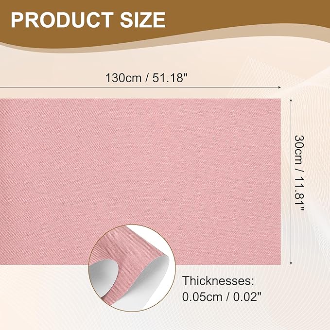PATIKIL Book Binding Cloth, 51 x 11 Inches Book Cloth for Binding Repairing Fabric Surface Paper Backed Bookbinding Supplies, Pink