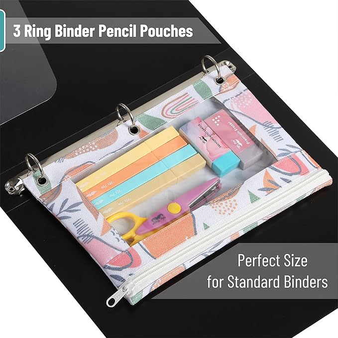 Mr. Pen- 2Pack Pencil Cases, Zipper Pouch for 3 Ring Binder