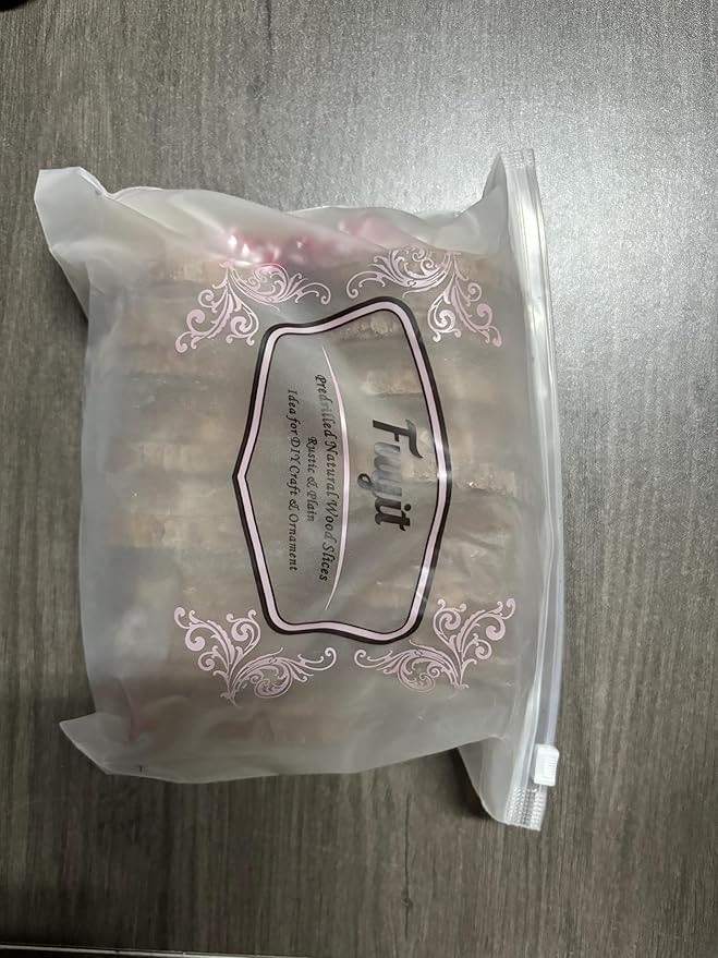 Fuyit Natural Wood Slices 30 Pcs 2.4-2.8 Inches Craft Wood Kit Unfinished Predrilled with Hole Wooden Circles Tree Slices for Arts and Crafts Christmas Ornaments DIY Crafts