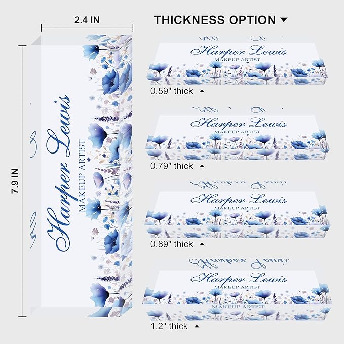 Custom Name Plate for Desk, Personalized Acrylic Office Name Sign with Name & Title, Elegant Desk Decor for Women Men, Employee Appreciation Gift (Blue-1)