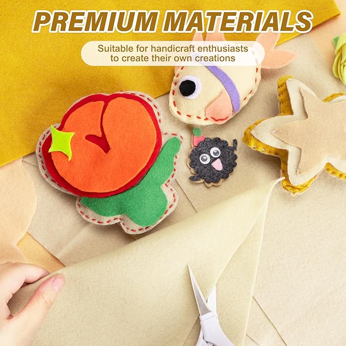 XSEINO 13 Rolls Khaki Felt Fabric,8"x35"(20.5x90cm) 1.4mm Thick Soft Felt Fabric Sheet for Crafts,Khaki Series Colors Soft Nonwoven Fabric,Fit for Decoration, Sewing, DIY Crafts