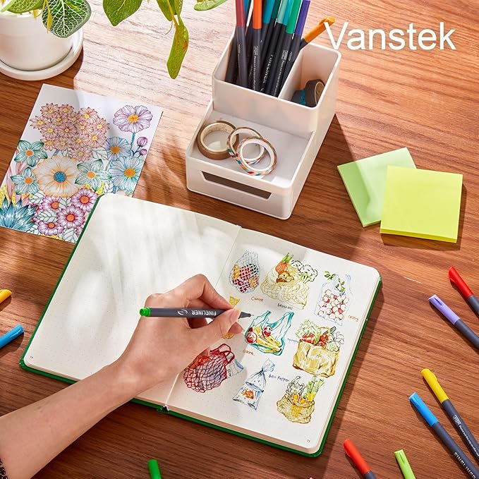 Vanstek 46 Pack Journal Planner Colored Pens, Fineliner Pens for Journaling, Writing Coloring Drawing, Note Taking, Calendar, Planner, Art Office School Gift Supplies