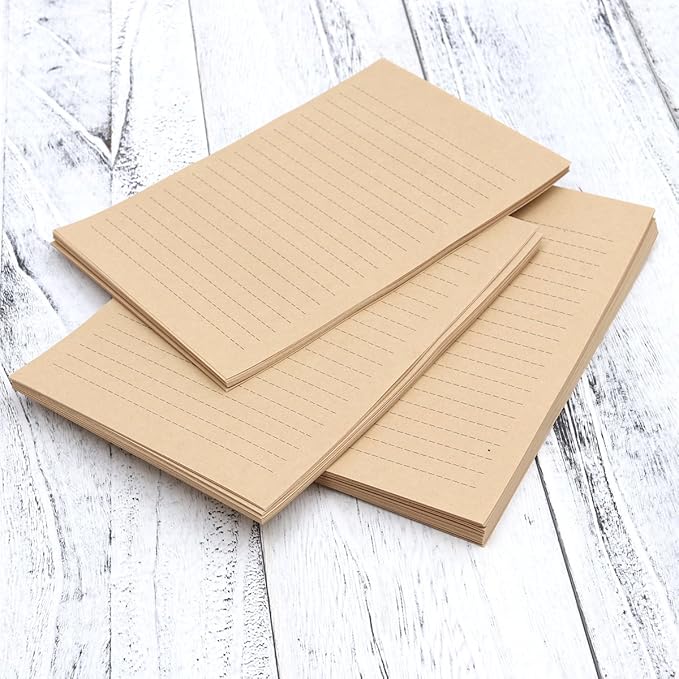 100Pcs Vintage Kraft A5 Lined Letter Paper Retro Writing Paper for Home Office Stationary1