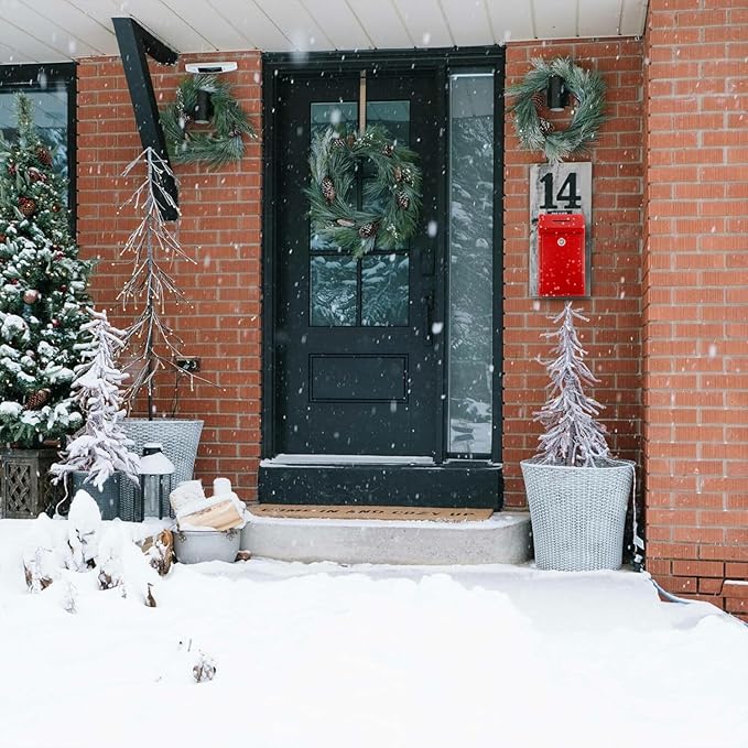 Metal Donation Box-Suggestion Box with Slot and lock-Cash Lock box for Money-Drop Box-outdoor waterproof mailbox and ballot box-comes with pre-drilled holes for easy wall mounting 10 X 6 X 2.5"(Red)