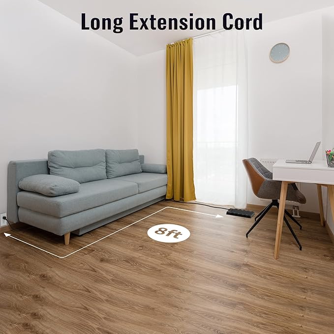 Power Strip Surge Protector, SUPERDANNY 8Ft Long Extension Cord with 6 USB Charging Ports and 22 AC Outlets, 1875W/15A, 2100 Joules, Flat Plug Power Outlet for Home, Office, Dorm, Gaming Room, Black