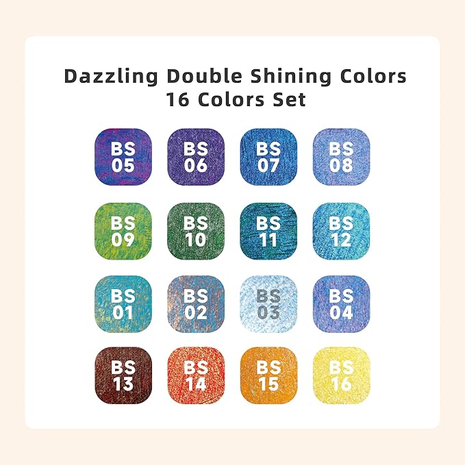 Glitter Gel Pens for Adult Coloring, 16 Colors Double Shining Glitter Gel Pens Colored Set for Drawing, Doodling, Journaling & Creative Art Supplies