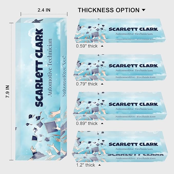 Custom Name Plate for Desk, Personalized Acrylic Office Name Sign with Name & Title, Elegant Desk Decor for Women Men, Employee Appreciation Gift (Class)