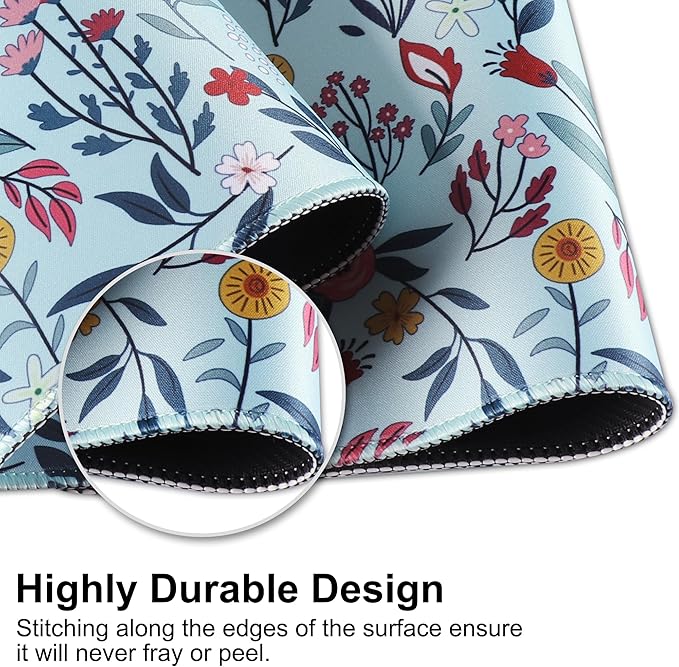 Large Gaming Mouse Pad,Beautiful Floral Desk Pad with Anti-Slip Rubber Base, Extended XXL Long Gaming Mousepad, Desk mat for Keyboard and Mouse|Computer mat,31.5 X 11.8 Inch