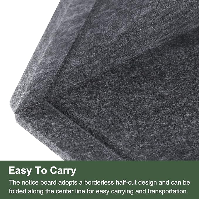 YOKIVE Felt Bulletin Board, 24 x 18 -Inch Foldable Decorative Pin Board Self Adhesive Felt Cork Board with 20 Pushpins, Great for Wall, Photo Display, Paste Note, Schedule(Gray)