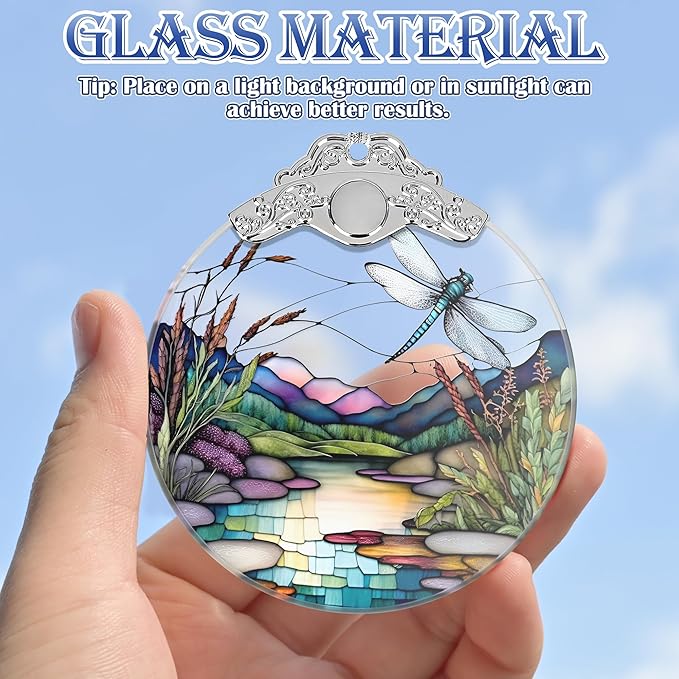 Dragonfly Stained Glass Ornament - Christmas Tree Decor, Gift Exchange Idea