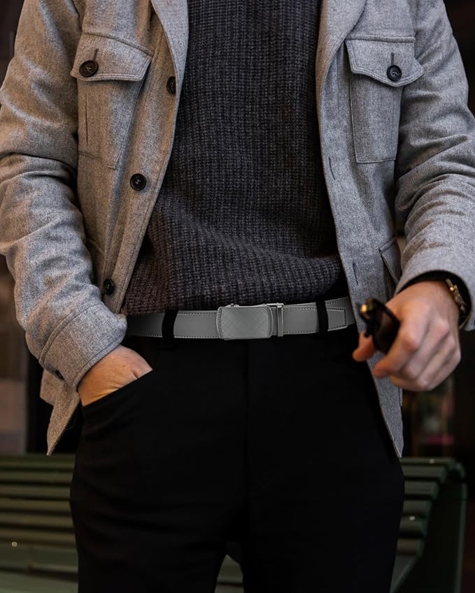 CHAOREN Mens Belt Leather Ratchet Belt - Customizable Fit, Effortless Style (35mm)