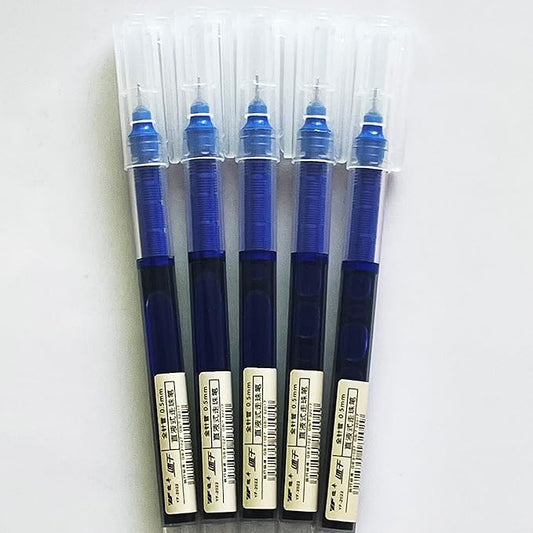 sencoo 5 pack Extra Fine Point Pens Liquid Ink Pen Rolling Roller ball Quick-drying Ink for Home Office School (Blue)