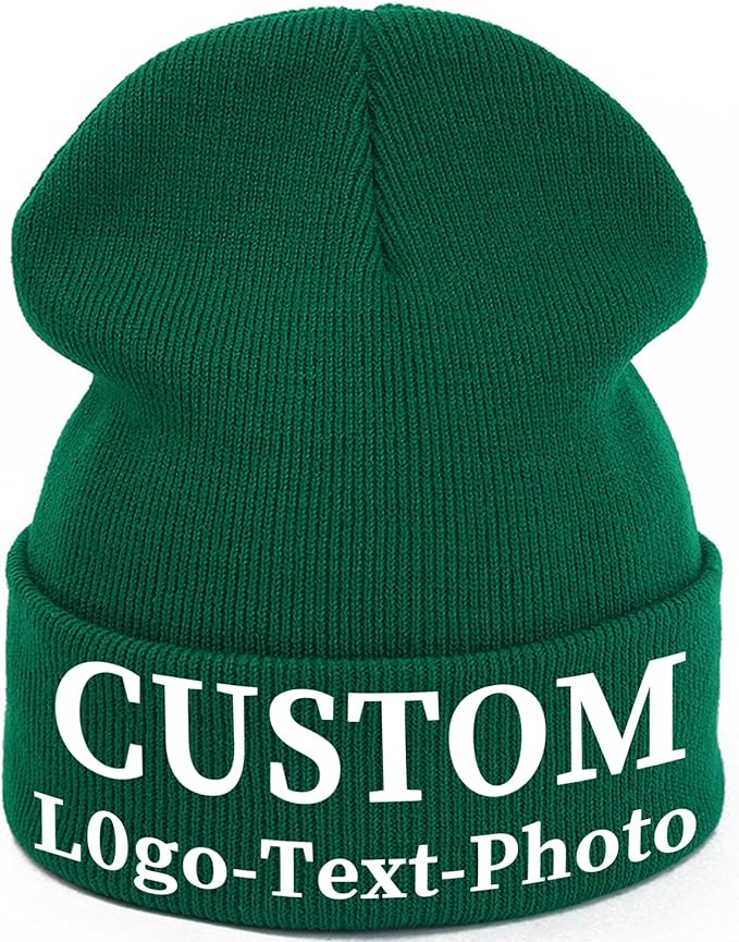Custom Beanie for Men Women Bulk Custom Winter Hat Beanies with Logo Text Image Personalized Knit Hats Gifts for Business