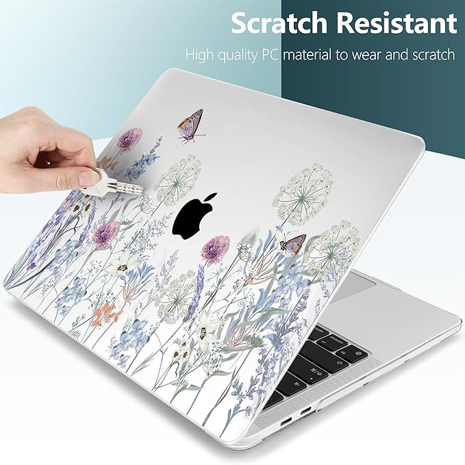 TWOLSKOO Compatible with MacBook Pro 13 inch Case 2023-2016 A2338 M2/M1 A2251 A2289 A2159 A1989 A1706, Plastic Hard Shell Cover & Keyboard Skin & Screen Protector, Dandelions