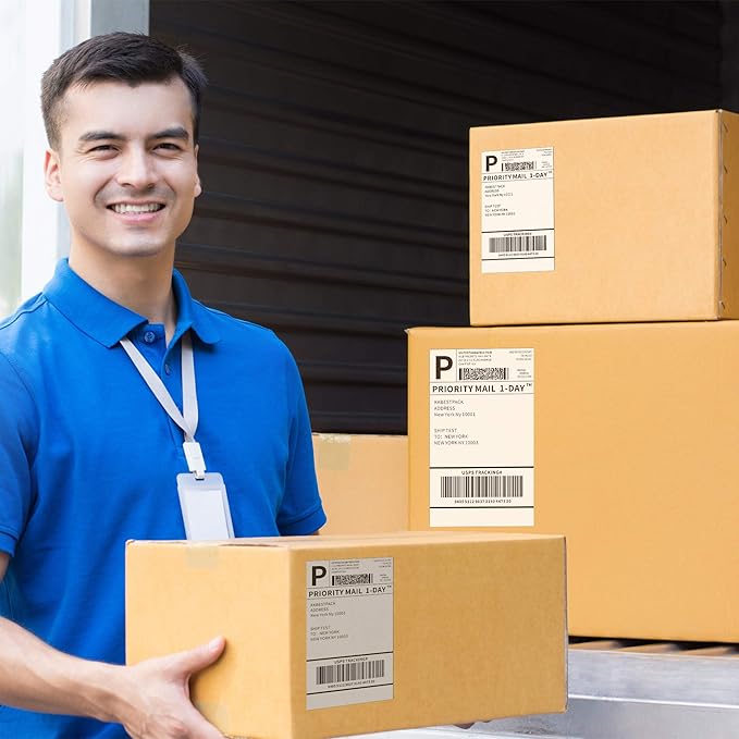 KKBESTPACK 4”x 6”Direct Thermal Shipping Labels (2 Rolls - 250 Per Roll)