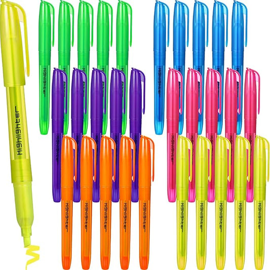 Thenshop 30 Pcs Highlighter Bulk Pack Assorted Colors Highlighter Markers Chisel Tip Fluorescent Pens for Office Classroom Back to School Supplies
