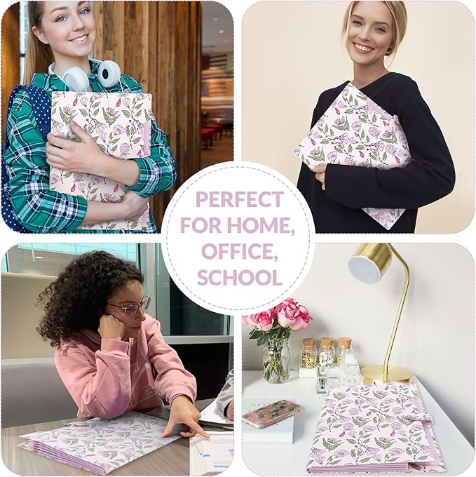 SKYDUE Expanding File Folder with 5 Pockets, Accordion File Organizer,Portable Receipt Paper Documents Organizer,Letter Size Filing Folder School Office Supplies,Light Purple