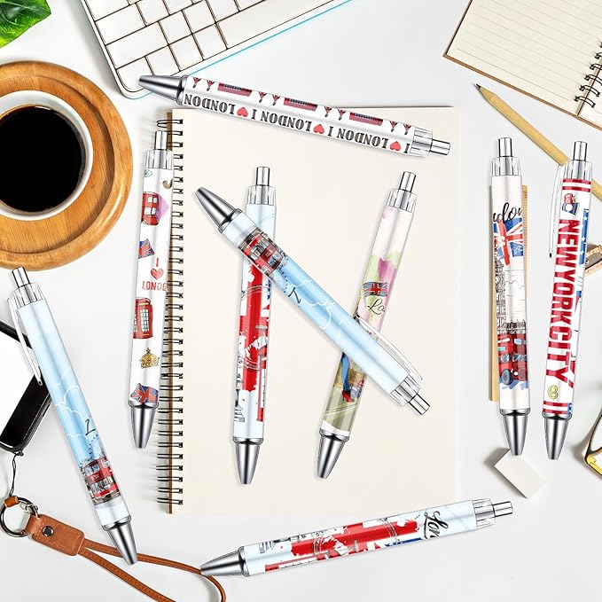 New York Ballpoint Pens Bulk 36 Pcs NYC Souvenirs Gifts City Travel Ballpoint Pens Retractable Smooth Ball Point Pen USA Souvenirs Gifts for Office School Stationery Traveler Supplies