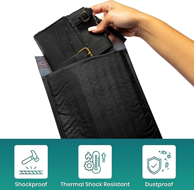 Levex - #0 6" x 10" [10 Pack] Black Poly Bubble Mailers, Padded Envelope Mailers, Packing Envelope & Mailing Bags for Shipping