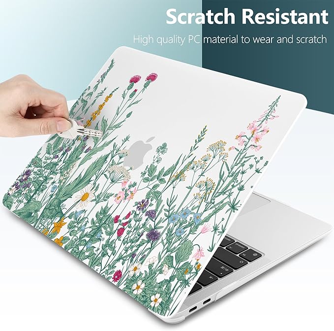 DONGKE Compatible with MacBook Air 13 inch Case 2021 2020 2019 2018 Release A2337 M1 A2179 A1932 with Retina Display & Touch ID, Plastic Hard Shell & Keyboard Cover - Garden Floral