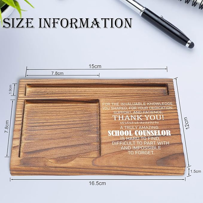 School Counselor Appreciation Sticky Note Holder, Thank You Gift for Counselors, Inspirational Desk Organizer for Office Self-Stick Note Pad Holders EDP113