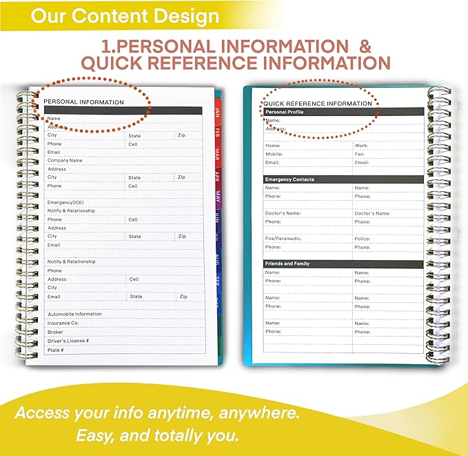2026 WeeklyMonthlyand Yearly Planning Calendar with 8 Stickers, 6" x 8.25" Planner, Softcover, Spiral Bound, Laminated Labels, Laurel Series (Green)