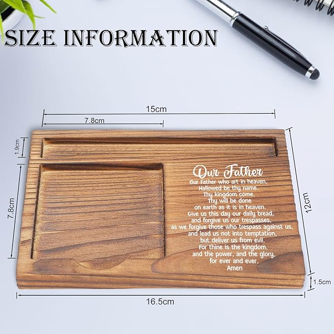 Lord's Prayer Sticky Note Holder, Religious Desk Organizer for Social Worker, Therapist, Counselor, Inspirational Christian Gift for Office Self-Stick Note Pad Holders EDP100