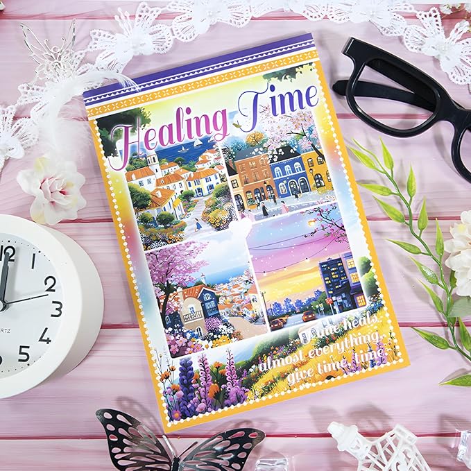 Snycler Healing time Theme Sticker Scrapbooking Supplies for Junk Journal, 20 Sheets PET Stickers - Vintage Journaling Stickers, Ephemera Sticker Book Pre Cut, Planner, Junk Journal Supplies