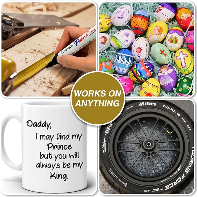 Orange Permanent Paint Pens - 2 Pack Oil Based Paint Markers, Pens for Rock Painting Car Tyre Metal, Plastic, Canvas, Mugs, Wood, Glass, Quick Drying and Waterproof, Medium Point