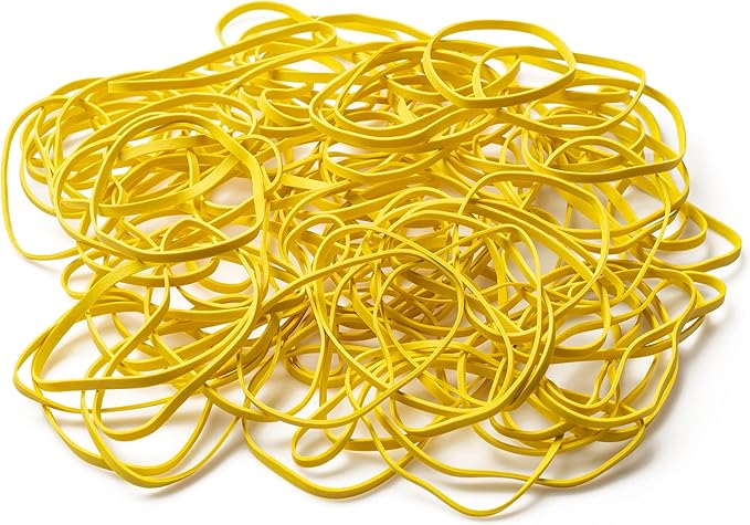 PlasticMill Yellow Rubber Bands Size 33 (3 1/2" x 1/8") - #33 Colored Rubber Bands Office Supplies - Strong, Elastic Bands for Crafts, Balloon Garland, Cash, File Folders (1,000-Pack)