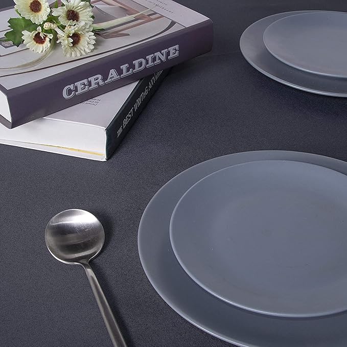 Sancua Rectangle Tablecloth - 70 x 108 Inch, Grey, Polyester, Stain & Wrinkle Resistant, Perfect for Dining Table, Buffet, Parties, Camping